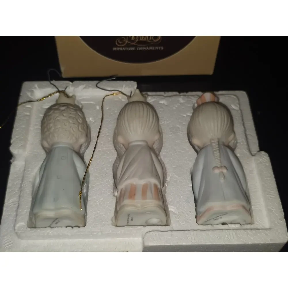 Enesco Precious Moments Wee Three Kings Mini Ornaments Set 1980 E5634‎ Boxed